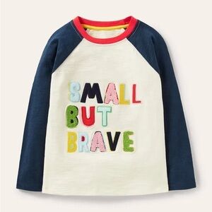 Mini Boden Colorful Letter Long Sleeve Tee small but brave